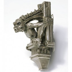  Brooch / pendant, gargoyle, silver-plated copper