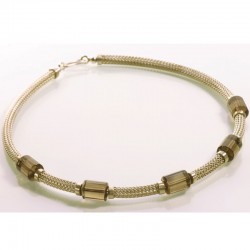 Necklace, 925 silver, smoky quartz