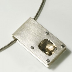 Anhänger, 925- Silber, Rauchquarz