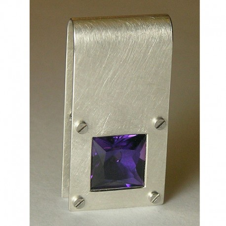 Anhänger, 925- Silber, Amethyst Carrée