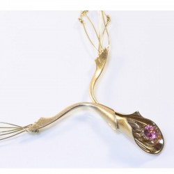 Necklace, calyx, 750 gold, tourmaline