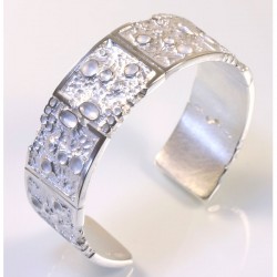 Bangle, 925 silver, lunar landscape