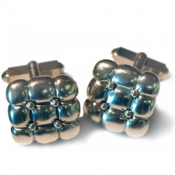  Cufflinks upholstered, 925- silver, 750- gold