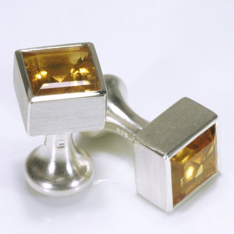 Cufflinks, 925 silver, citrine squares