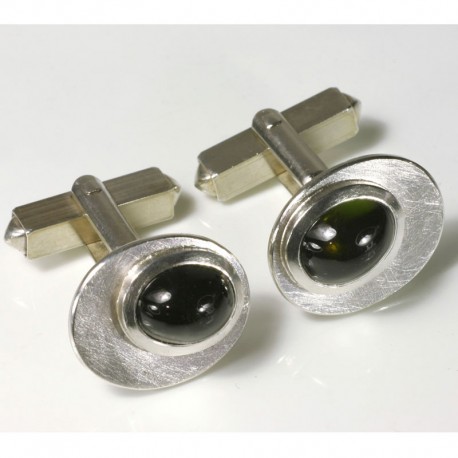 Cufflinks, 925 silver, tourmalines