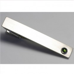  Tie clip, 925- silver, 750- white gold, tourmaline