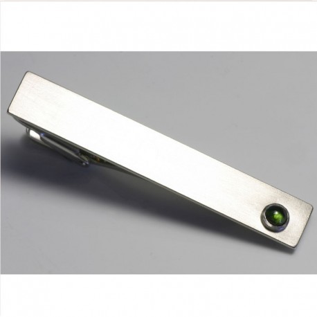 Tie clip, 925- silver, 750- white gold, tourmaline