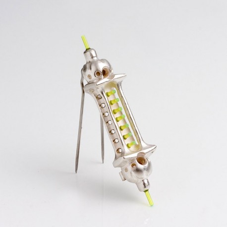  Temple brooch, 925 silver, plastic