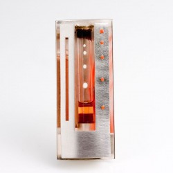 Brosche, 925 Silber, Blattgold, Glas