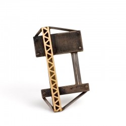  Brooch, 925. silver, 750- gold, steel
