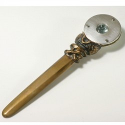Brieföffner, 925- Silber, Bronze, blauer Turmalin