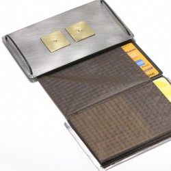 Kreditkartenetui, Edelstahl, 750- Gold, Brillanten