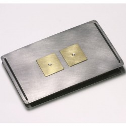 Kreditkartenetui, Edelstahl, 750- Gold, Brillanten