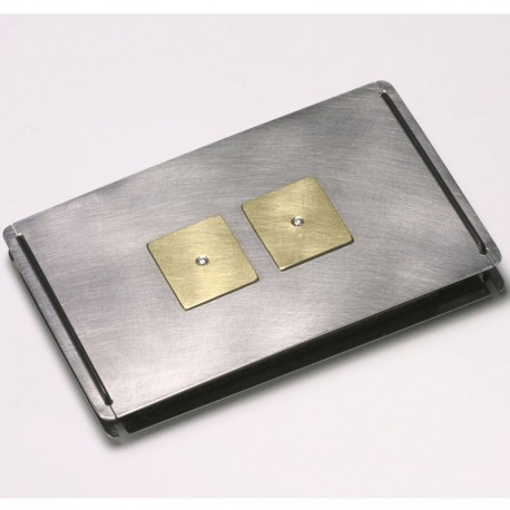 Kreditkartenetui, Edelstahl, 750- Gold, Brillanten