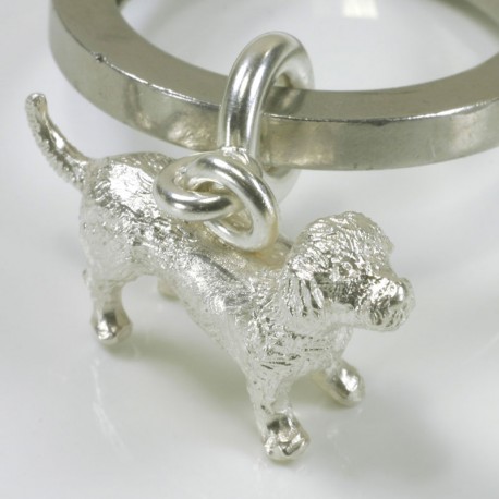 Schlüsselanhänger, 925 Silber, Hund