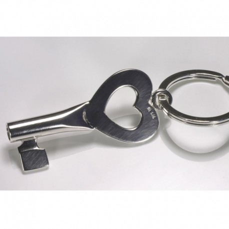Keychain, 925 silver, heart key