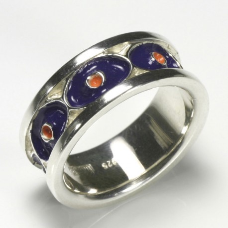 Augenring, 925- Silber, Kaltemail