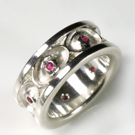 Augenring, 925- Silber, Rubine