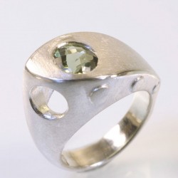  Ship ring, 925 silver, tourmaline