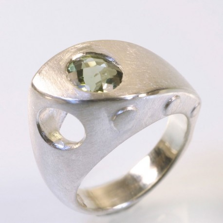  Ship ring, 925 silver, tourmaline