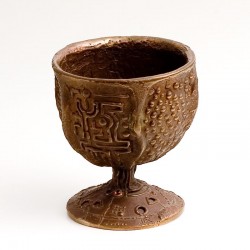  Chalice, bronze, amethysts