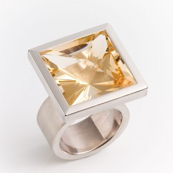  Ring, 925 silver, citrine cross