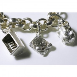 Charm bracelet basic chain for charm pendant, 925 silver