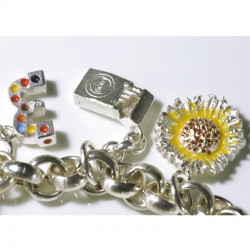 Charm bracelet basic chain for charm pendant, 925 silver