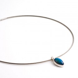 Anhänger, 925- Silber, Opal