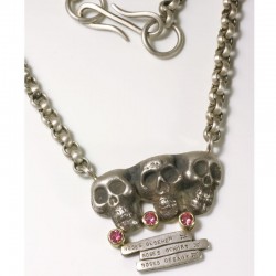 Anhänger Totenköpfe, 925- Silber, Turmaline