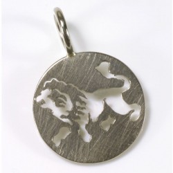  Zodiac sign pendant lion, 750 white gold