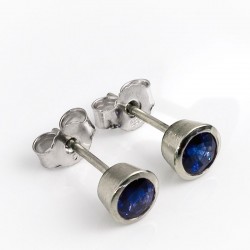 Ohrstecker, 585- Weißgold, Saphire